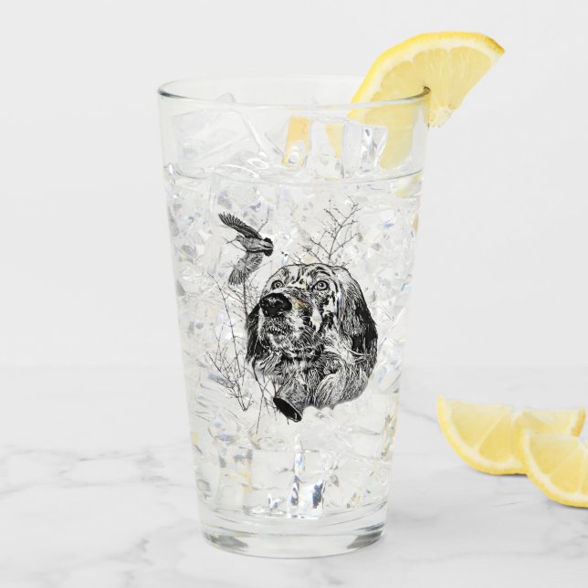 Englisch Setter, Holzhacken Glas (Rückseite Ice)