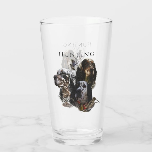 Englisch Setter, Holzhacken Glas (Rückseite)