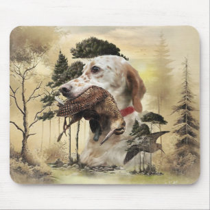 Englisch Setter, Holzhacken Mousepad