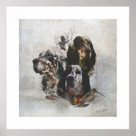 Englisch Setter, Holzhacken Poster