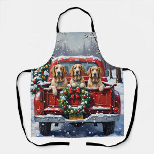 Englisch Setter Weihnachten Rotes Lastwagen Ferien Schürze