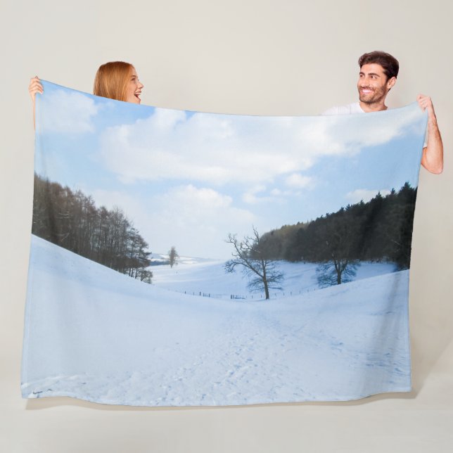 Englisch Snow Valley - Personalisiert Fleecedecke (Beispiel)