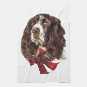 Englisch Springer Spanier Weihnachten Küchentuch