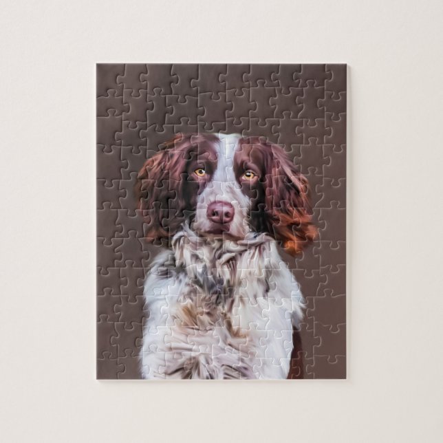 Englisch Springer Spanisch Dog Oil Painting Portra (Vertikal)