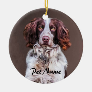 Englisch Springer Spanisch Dog Oil Painting Portra Keramikornament
