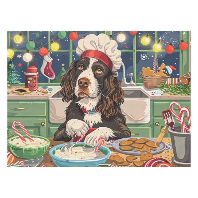 Englisch Springer Spanisch Feiertag Backen: Feierl Tischdecke (Vorderseite (Horizontal))