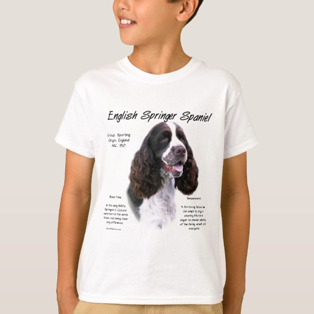 Englisch Springer Spanisch (Leber) Historisches De T-Shirt (Vorderseite)