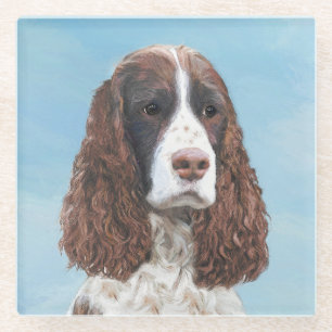 Englisch Springer Spanisch Malerei Original Dog Ar Glasuntersetzer