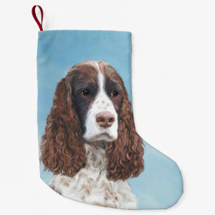 Englisch Springer Spanisch Malerei Original Dog Ar Kleiner Weihnachtsstrumpf