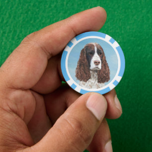 Englisch Springer Spanisch Malerei Original Dog Ar Pokerchips