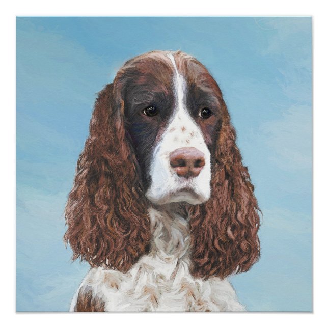 Englisch Springer Spanisch Malerei Original Dog Ar Poster (Vorderseite)