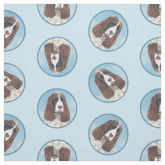 Englisch Springer Spanisch Malerei Original Dog Ar Stoff (Muster)