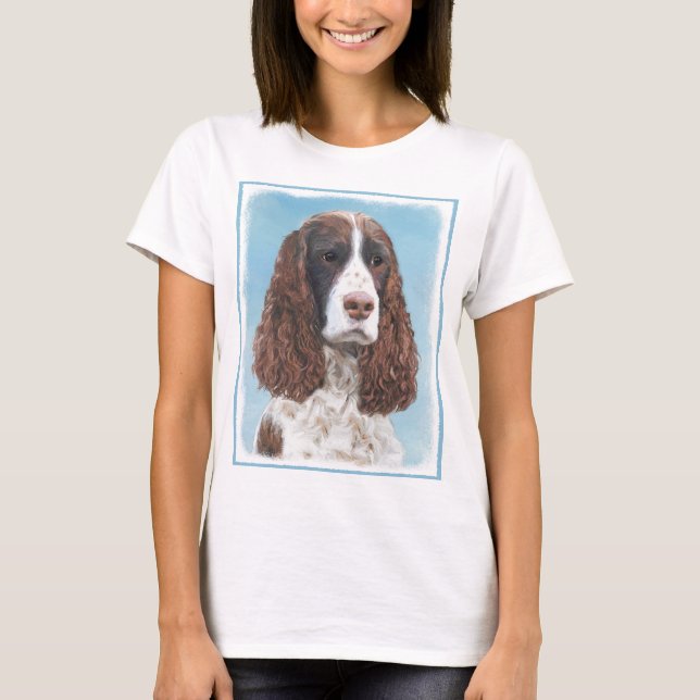 Englisch Springer Spanisch Malerei Original Dog Ar T-Shirt (Vorderseite)