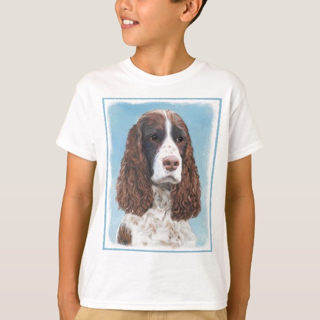 Englisch Springer Spanisch Malerei Original Dog Ar T-Shirt (Vorderseite)