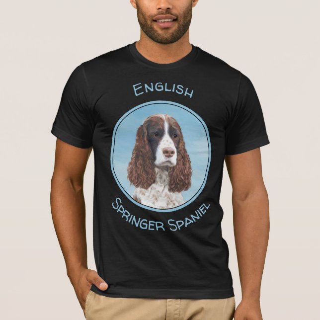 Englisch Springer Spanisch Malerei Original Dog Ar T-Shirt (Vorderseite)