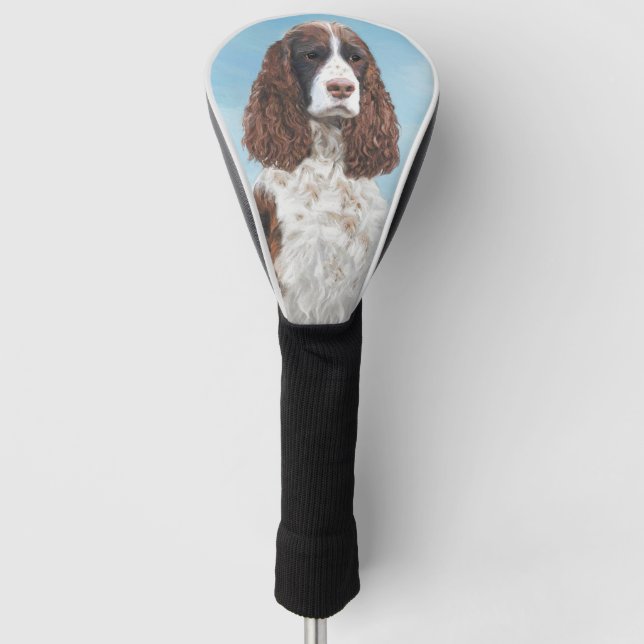 Englisch Springer Spanisch Malerei Original Hund K Golf Headcover (Vorderseite)