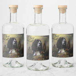 Englisch Springer Spanisch mit Fasan Alkoholflaschenetikett