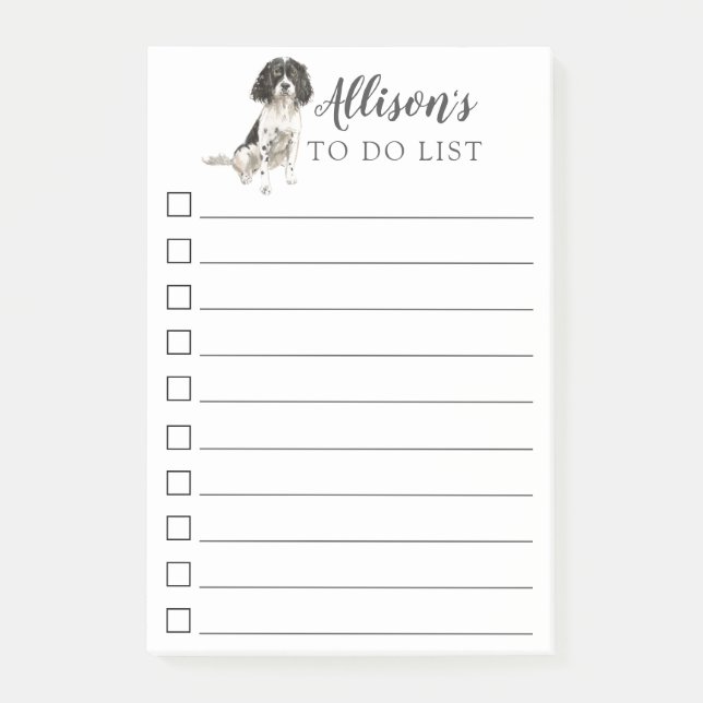 Englisch Springer Spanisch Personalisiert zu tun L Post-it Klebezettel (Vorderseite)