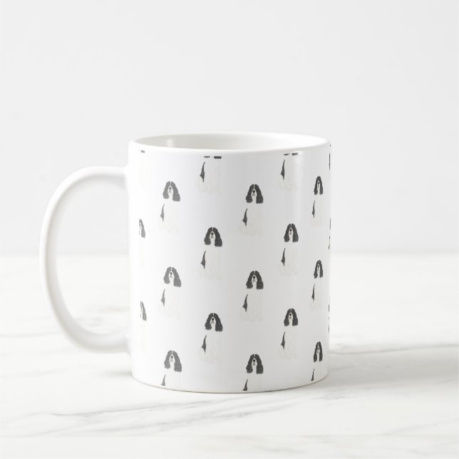 Englisch Springer Spanisch (Schwarz & Weiß) Kaffeetasse (Links)