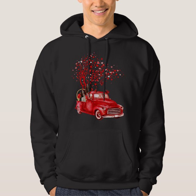 Englisch Springer Spanischer Reitwagen Valentine B Hoodie (Vorderseite)