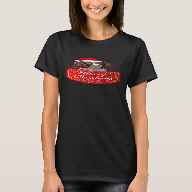 Englisch Springer Spanischer Weihnachtshund in Ihr T-Shirt (Vorderseite)
