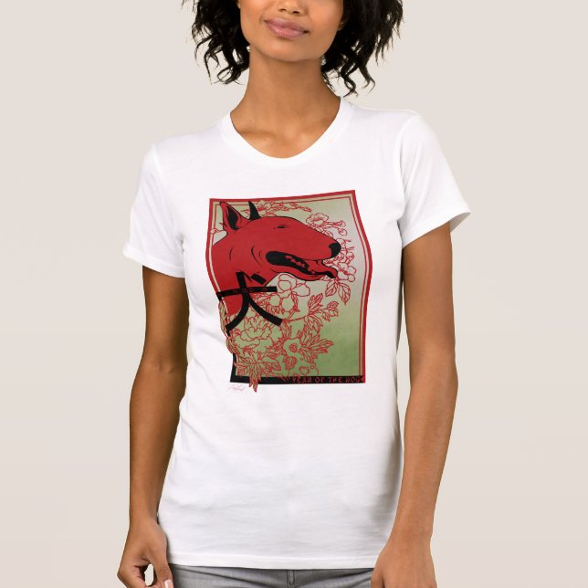 Englisch-Stier-Terrier-asiatische inspirierte T-Shirt (Vorderseite)