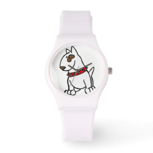 Englisch-Stier-Terrier-Cartoon-Uhr Armbanduhr