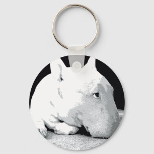 Englisch-Stier-Terrier, Pop-Kunst-Druck Schlüsselanhänger