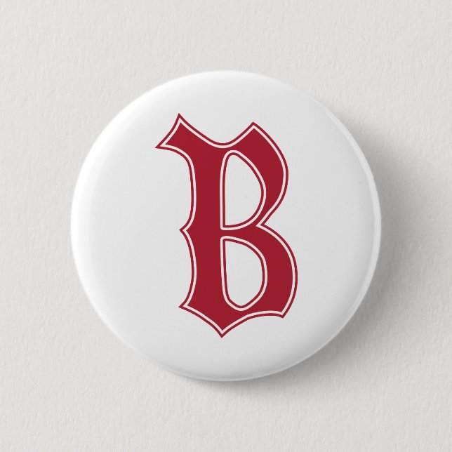 Englisch text Gothic Monogram Letter B Button (Vorderseite)