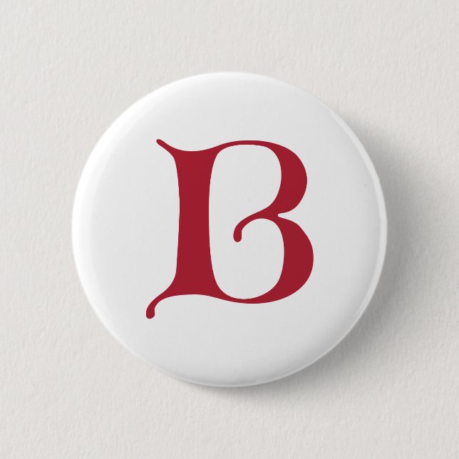Englisch text Gothic Monogram Letter B Button (Vorderseite)