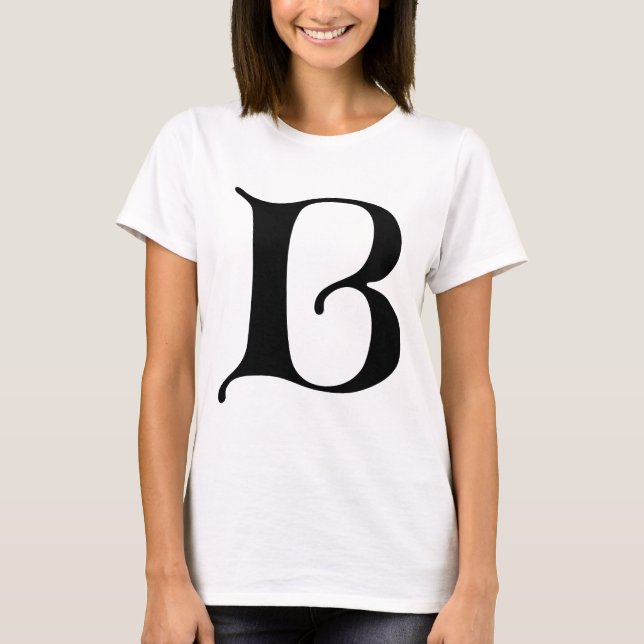 Englisch text Gothic Monogram Letter B T-Shirt (Vorderseite)