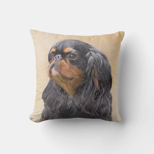Englisch Toy Spanisch Malerei Original Animal Art Kissen (Vorderseite)