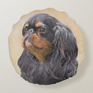 Englisch Toy Spanisch Malerei Original Animal Art Rundes Kissen