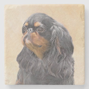 Englisch Toy Spanisch Malerei Original Animal Art Steinuntersetzer