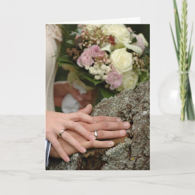 Englisch Walisisch, Bilingual Wedding Day Card Karte (Vorderseite)