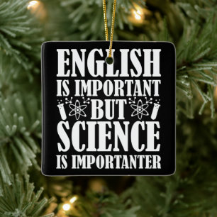 Englisch wichtig, aber Science Funny Teacher Spric Keramikornament
