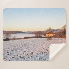 Englisch Winter Sunset - Personalisiert Sherpadecke