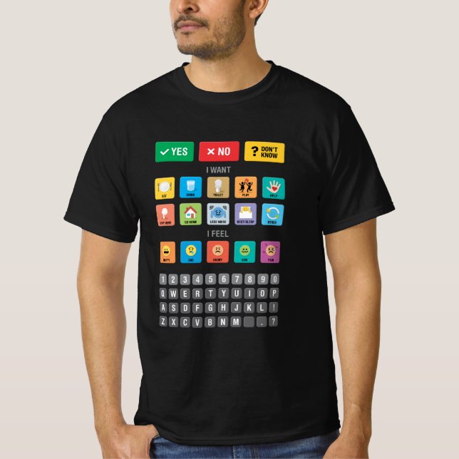 Englische Autismus AAC PECS Mitteilung zur Meldung T-Shirt (Vorderseite)