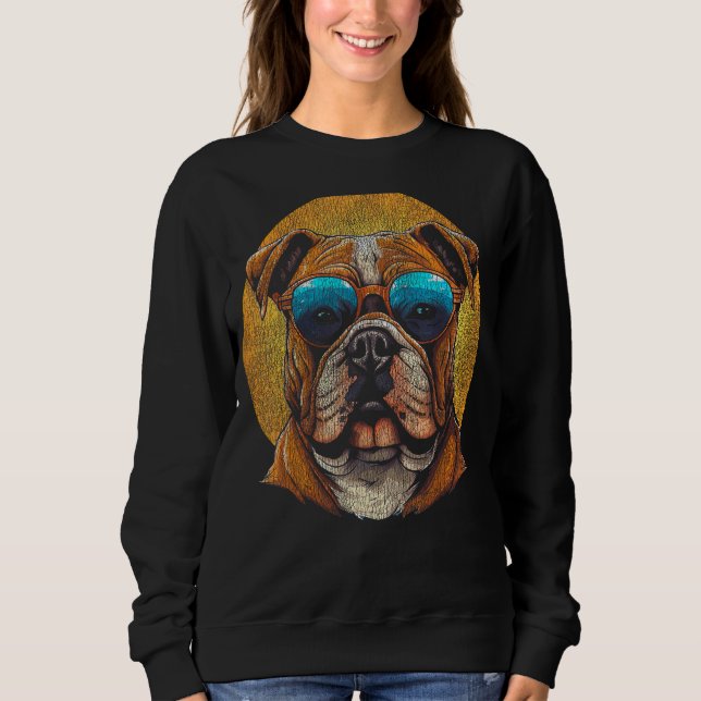 Englische Bulldog-Illustration für Haustiere Sweatshirt (Vorderseite)
