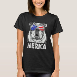 Englische Bulldogge 4. Juli Merica Männer Usa-Flag T-Shirt