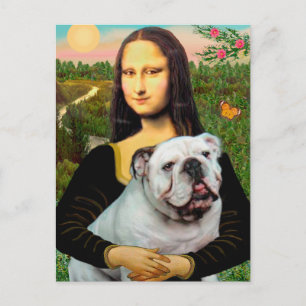 Englische Bulldogge 9 - Mona Lisa Postkarte