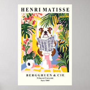Englische Bulldogge auf einer Toilette - Lustiger  Poster