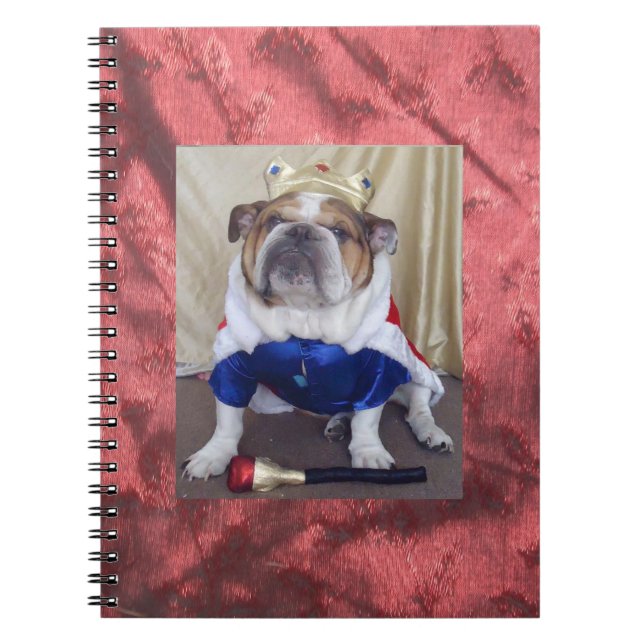 Englische Bulldogge gekleidet als König, Notizblock (Vorderseite)