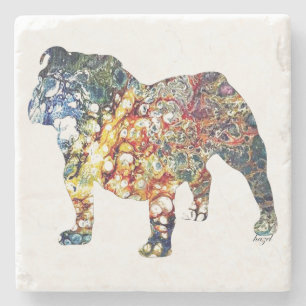 Englische Bulldogge, Geschenke, englische Steinuntersetzer