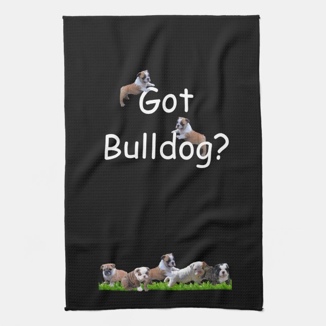 Englische Bulldogge Geschirrtuch (Vertikal)