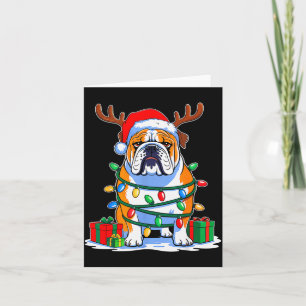 Englische Bulldogge Hund Baum Weihnachtslichter Lu Karte