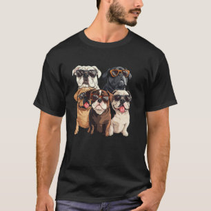Englische Bulldogge Hund mit Sonnenbrille T-Shirt