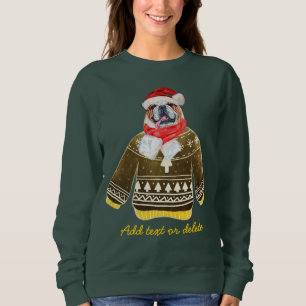 Englische Bulldogge Lustiger Hässlicher Weihnachts Sweatshirt