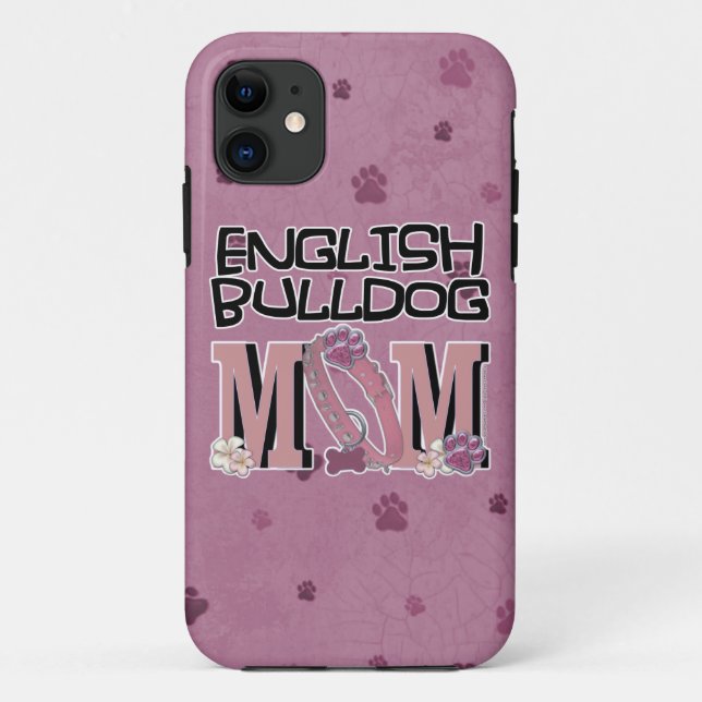 Englische Bulldogge MAMA Case-Mate iPhone Hülle (Rückseite)