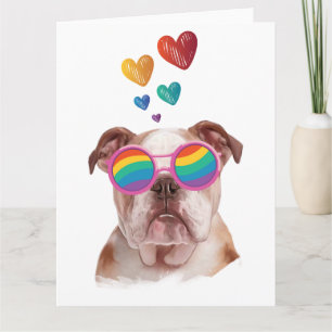 Englische Bulldogge mit Herzen Valentinstag Karte